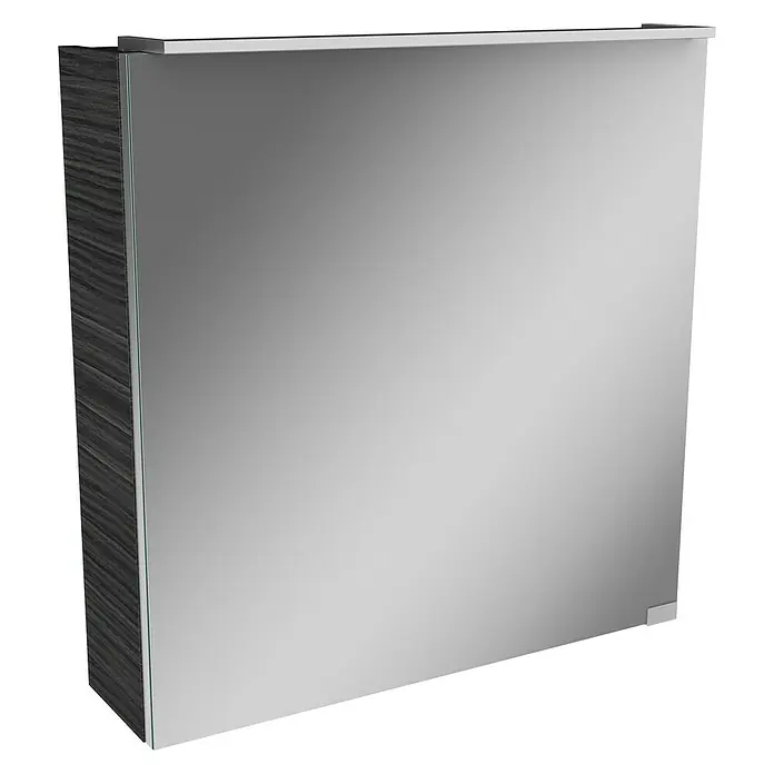 Camargue Fresh LED-Spiegelschrank - B x H: 60 x 68,4 cm, Mit Beleuchtung, Anschlag: Links, Spanplatte, Darkoak - Linke Seitenansicht