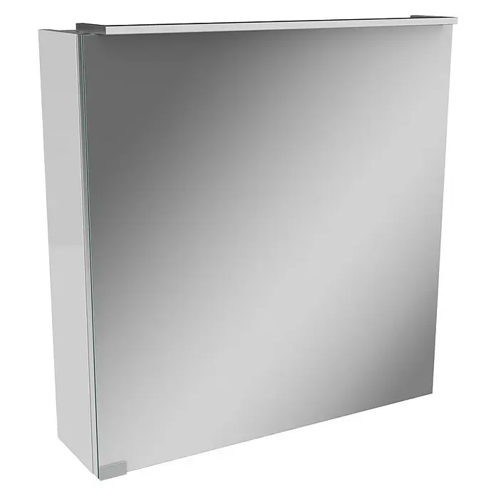 Camargue Fresh LED-Spiegelschrank - B x H: 60 x 68,4 cm, Mit Beleuchtung, Anschlag: Links, Spanplatte, Weiß - Linke Seitenansicht