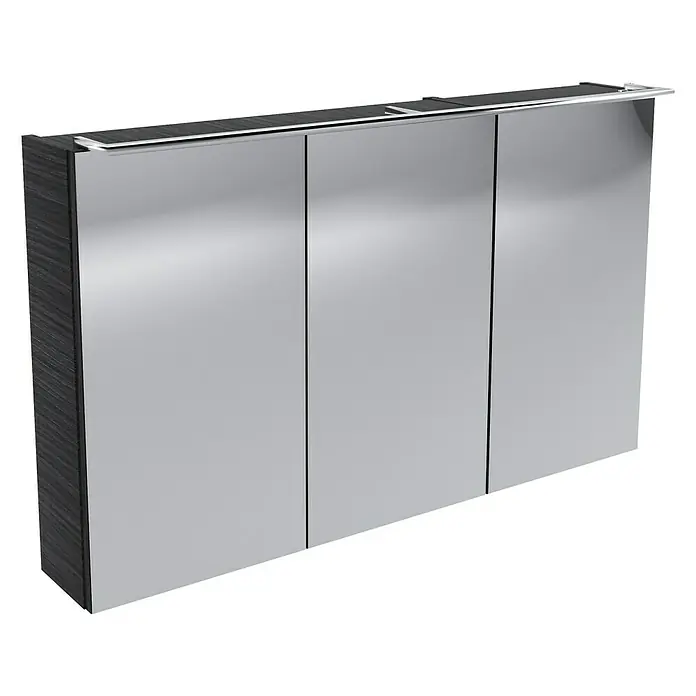 Camargue Stella LED-Spiegelschrank - B x H: 100 x 68,4 cm, Mit Beleuchtung, Spanplatte, Darkoak - Linke Seitenansicht