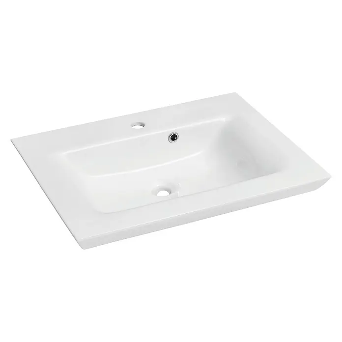 Camargue Polar Einbauwaschbecken - 49 x 66,5 cm, Keramik, Weiß - Ansicht von oben