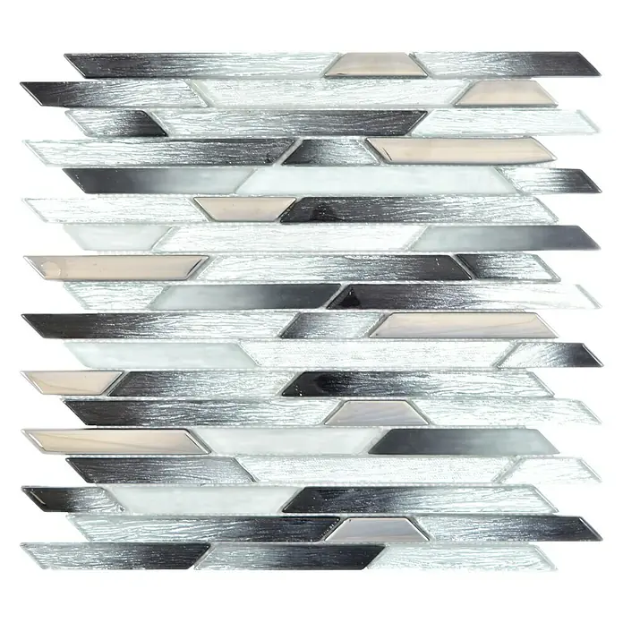 Mosaikfliese Verbund Crystal XCM GV815 - 30 x 30 cm, Schwarz/Silber, Glänzend - Vorderansicht