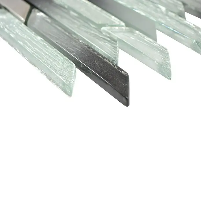 Mosaikfliese Verbund Crystal XCM GV815 - 30 x 30 cm, Schwarz/Silber, Glänzend - Detailaufnahme