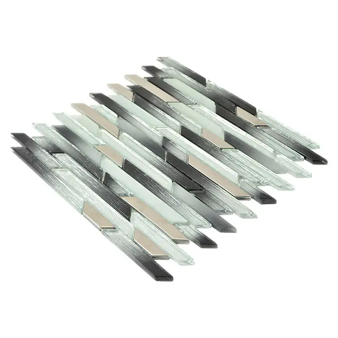 Mosaikfliese Verbund Crystal XCM GV815 - 30 x 30 cm, Schwarz/Silber, Glänzend - Ansicht von oben