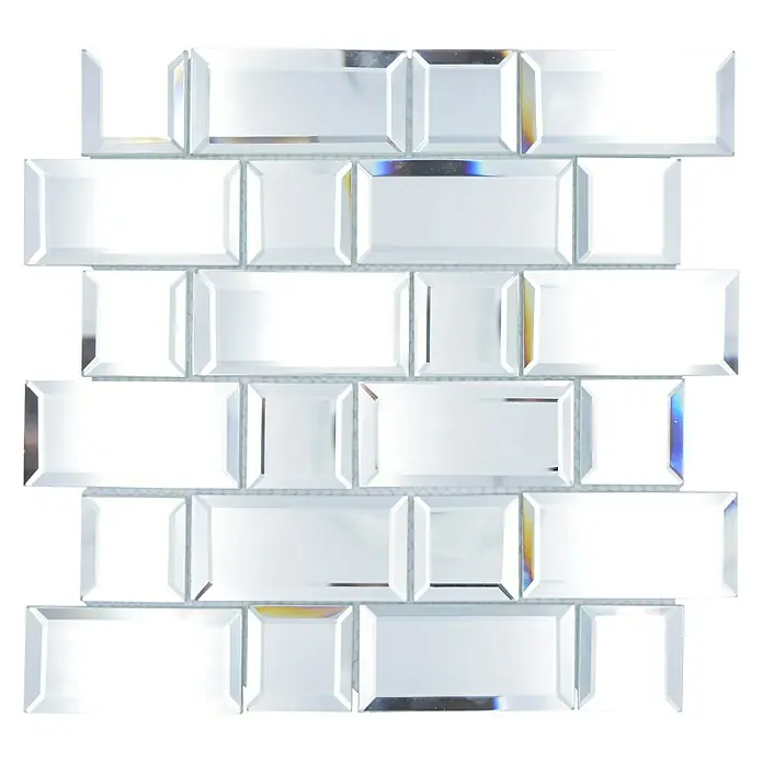 Mosaikfliese Mirror Metro XSPM 05 - 29,8 x 29,8 cm, Transparent, Glänzend - Vorderansicht