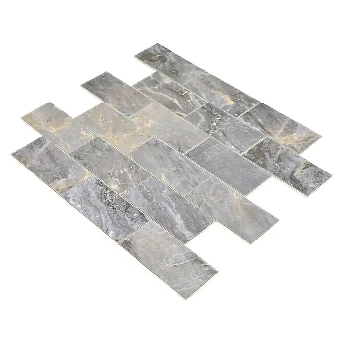 Selbstklebemosaik SAM 4SW13MLG - 29,5 x 29 cm, Vinyl, Grau - Ansicht von oben