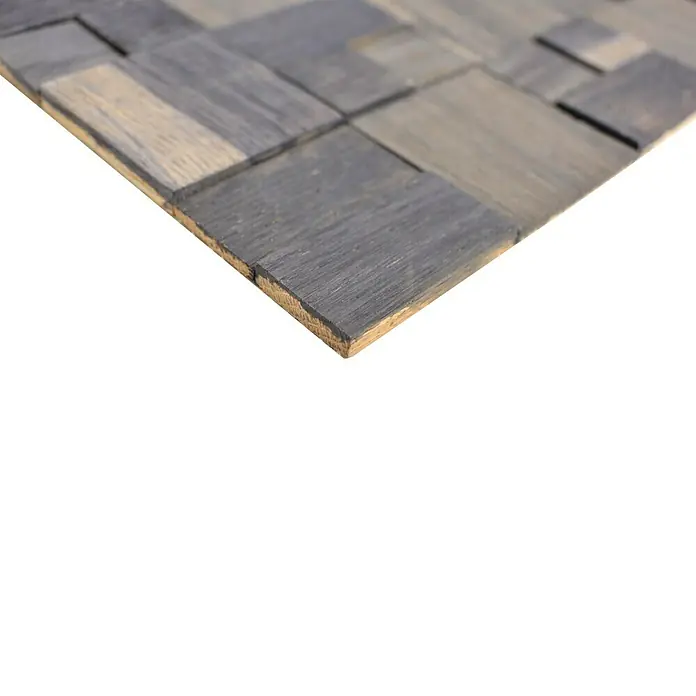Selbstklebemosaik Wood SWM MC11B - 30 x 30 cm, Holz, Grau - Detailaufnahme