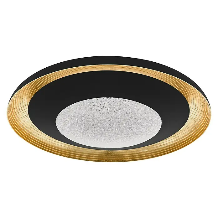 Eglo LED stropna svjetiljka Canicosa 2 - 24,5 W, D x Š x V: 49,5 x 49,5 x 9 cm, Crno-zlatno, Topla bijela - Pogled sprijeda