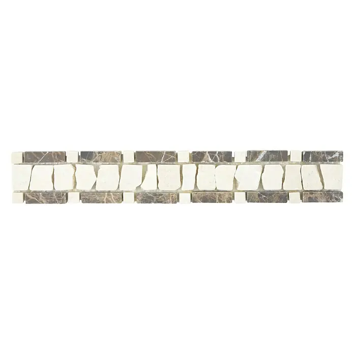 Fliesenbordüre Ladder BO LA DEC11 - 30 x 5 cm, Beige/Braun, Matt - Ansicht von oben