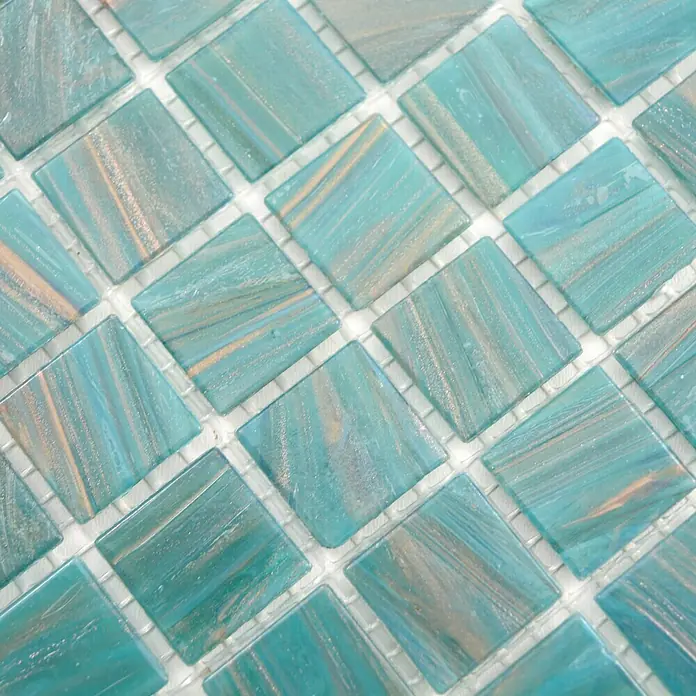 Mosaikfliese Goldstar GM GS 454749 - 30,5 x 30,5 cm, Türkis, Glänzend - Stimmungsaufnahme