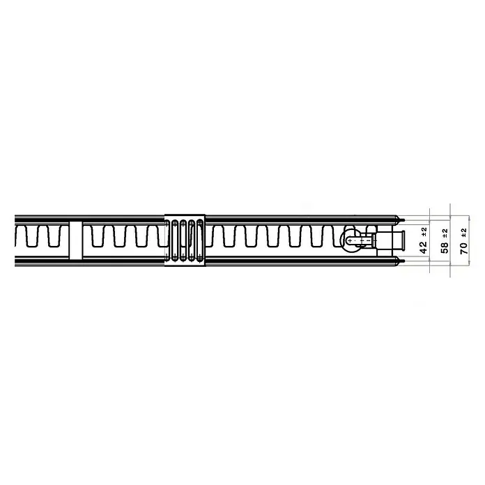 Universal-Flachheizkörper - B x H: 140 x 60 cm, 6-fach, Typ: EKE-21, 1.770 W