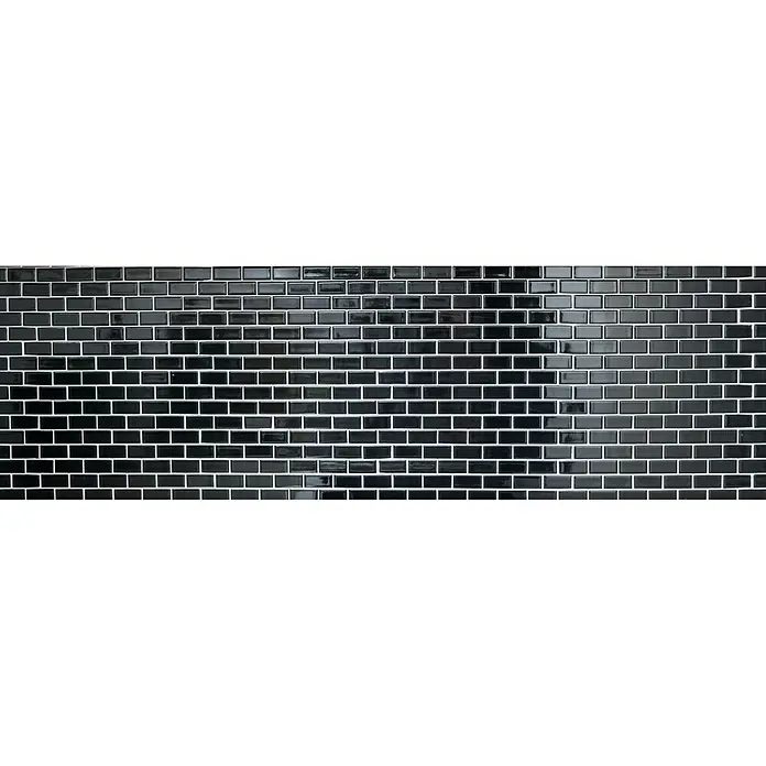 Mozaïektegel brick Uni CBR 4BG - 29,8 x 29,8 cm, Zwart, Glanzend - Vooraanzicht