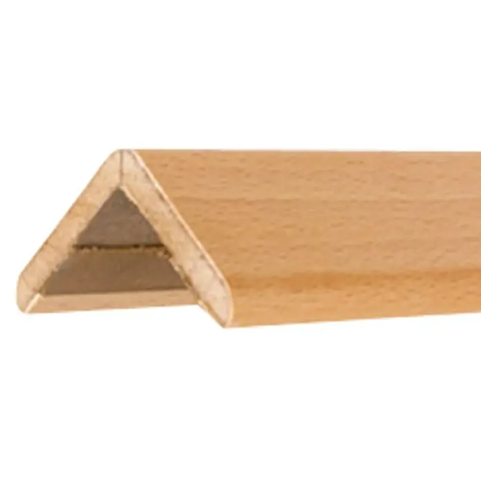 Rufete Perfil de esquina adhesivo MDF con rechapado natural de Haya - 2,6 m x 30 mm x 30 mm