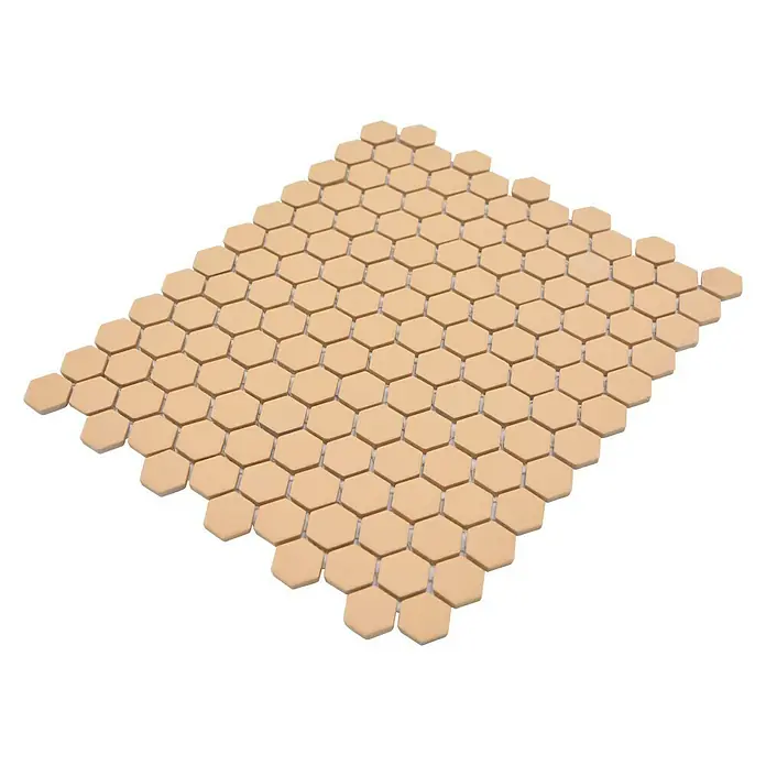 Mosaikfliese Hexagon Uni HX AT27 - 26 x 30 cm, Orange, Matt - Rechte Seitenansicht