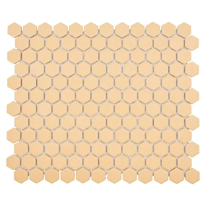 Mosaikfliese Hexagon Uni HX AT27 - 26 x 30 cm, Orange, Matt - Vorderansicht