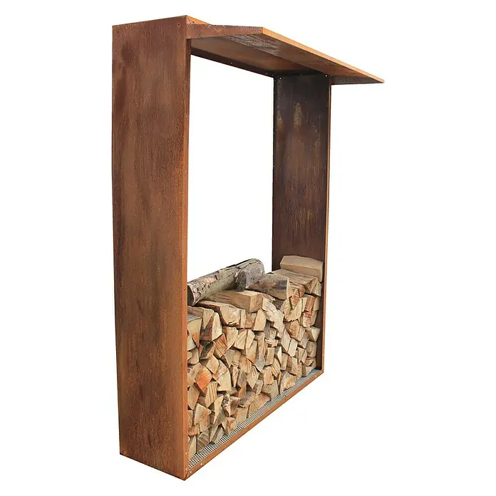 Palatino Exlusive Line Vordach Woodpecker - 35 x 150 cm, Passend für: Palatino Exclusive Line Brennholzregal Woodpecker - Anwendungsbeispiel