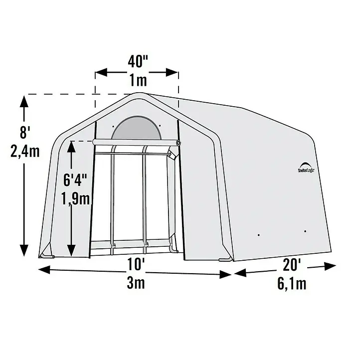 ShelterLogic Folien-Gewächshaus - 610 x 300 x 240 cm, Polyethylen