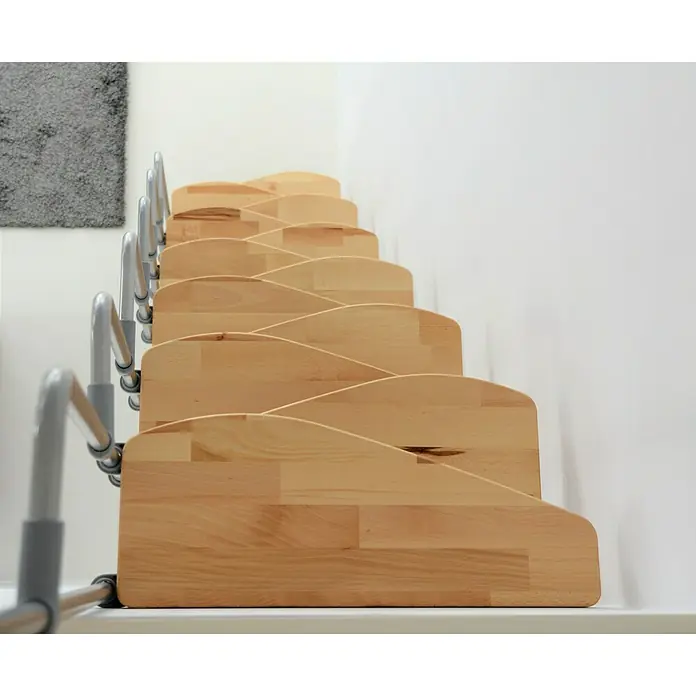 Minka Raumspartreppe Monaco - Breite: 60 cm, Silber, Farbe Stufen: Buche Natur, Geschosshöhe: 294 cm - Detailaufnahme