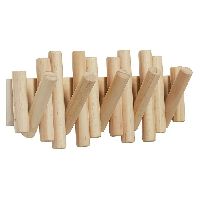Umbra Garderobenleiste Picket Natural - L x B x H: 38,1 x 4,4 x 16,5 cm, Kiefer Natur - Vorderansicht