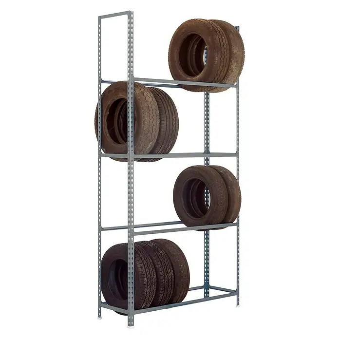 Simonrack Simonauto Estantería para neumáticos Autoclick Megaplus - L x An x Al: 30 x 120 x 200 cm, Capacidad de carga: 100 kg/balda, Número de baldas: 4 ud., Gris