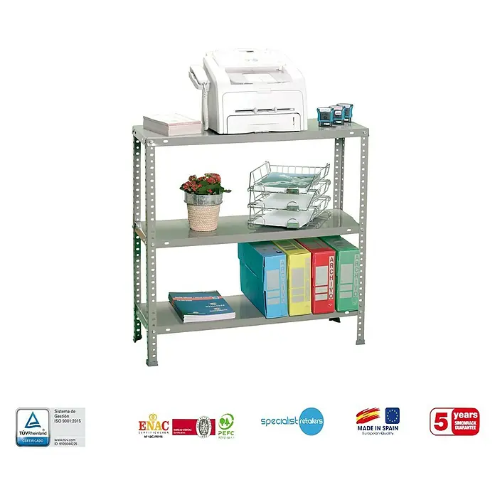 Simonrack Simonclassic Estantería metálica Advantage - L x An x Al: 40 x 90 x 90 cm, Capacidad de carga: 75 kg/balda, Número de baldas: 3 ud., Gris