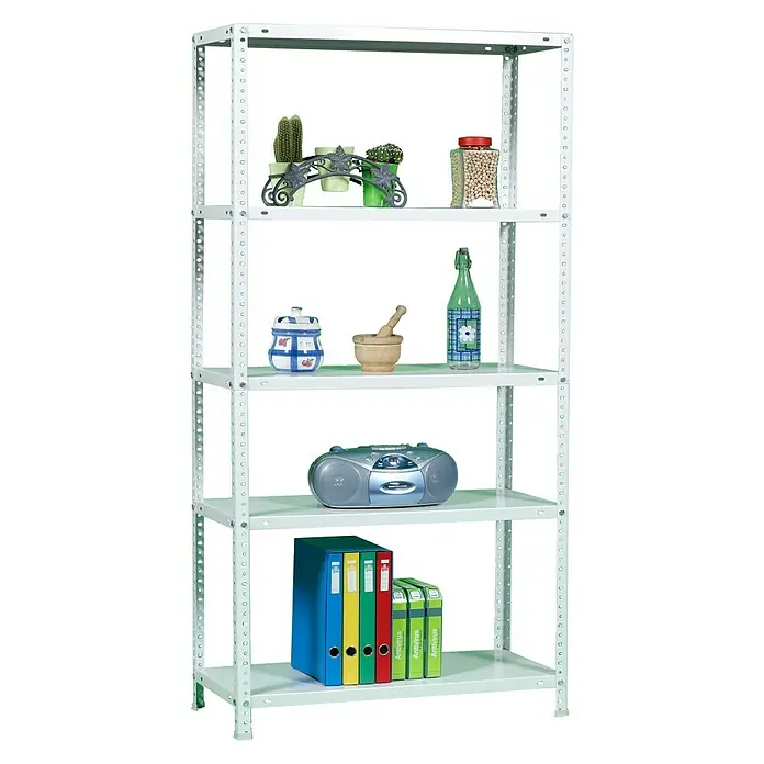 Simonrack Simonclassic Metallregal Advantage Plus - L x B x H: 30 x 100 x 200 cm, Traglast: 75 kg/Boden, Anzahl Böden: 5 Stk., Schrauben, Weiß