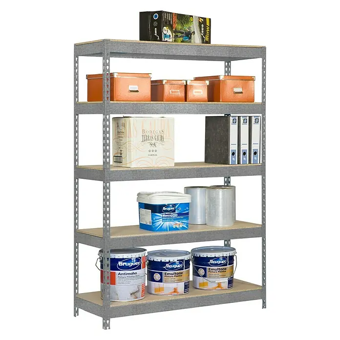 Simonrack Bricoforte Estantería para cargas pesadas Metal - L x An x Al: 45 x 100 x 200 cm, Capacidad de carga: 300 kg/balda, Número de baldas: 5 ud., Galvanizado
