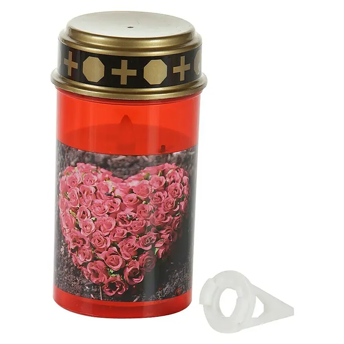 LED-Grablampe Tumba - Ø x H: 7 x 13 cm, Rot, Brenndauer ca.: 200 Tage