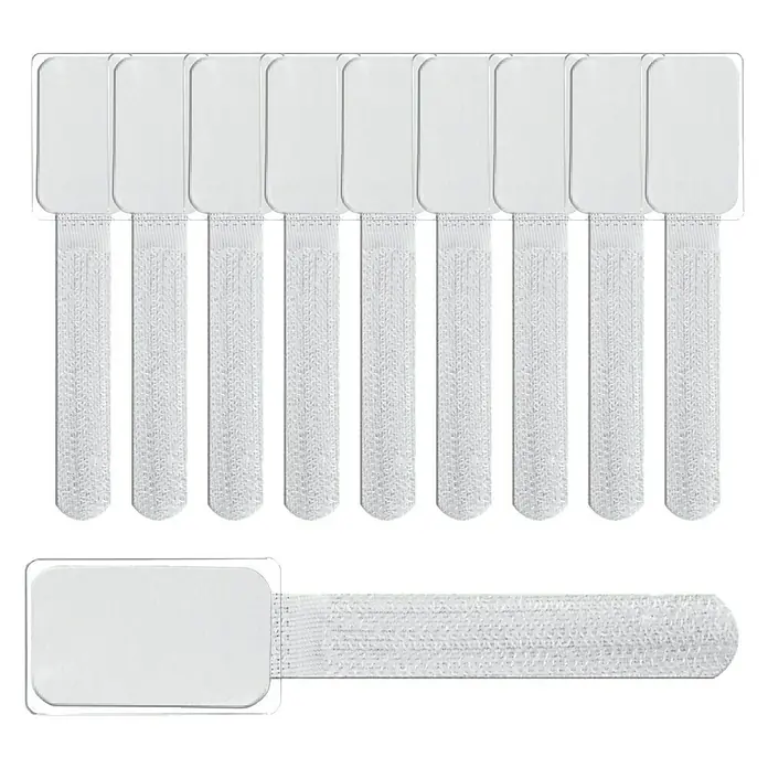 Label The Cable Klettbinder Mini Tags - Weiß, 90 x 12 x 2 mm, 10 Stk. - Vorderansicht