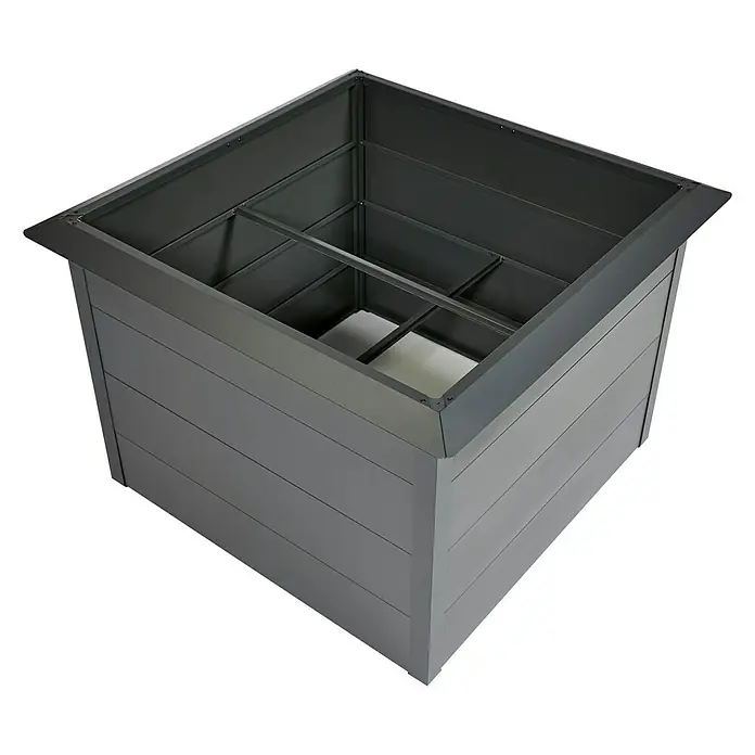Gardol Hochbeet mit Schneckenkante - L x B x H: 100 x 100 x 76 cm, Stahl, Anthrazit