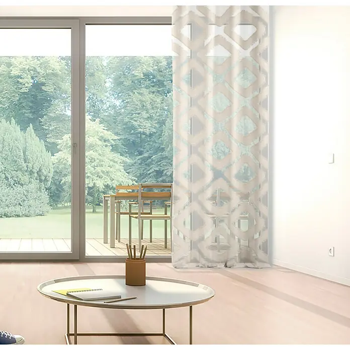 Visillo para ventana Giacarta - 140 x 280 cm, 100% poliéster, Beige