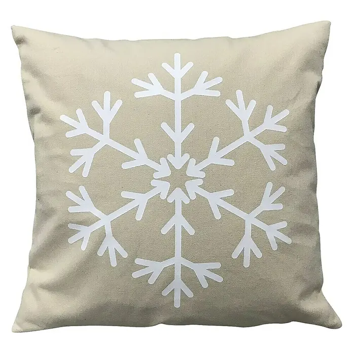 Kissen X-Mas - Snowflake, Beige, 45 x 45 cm, 100 % Baumwolle