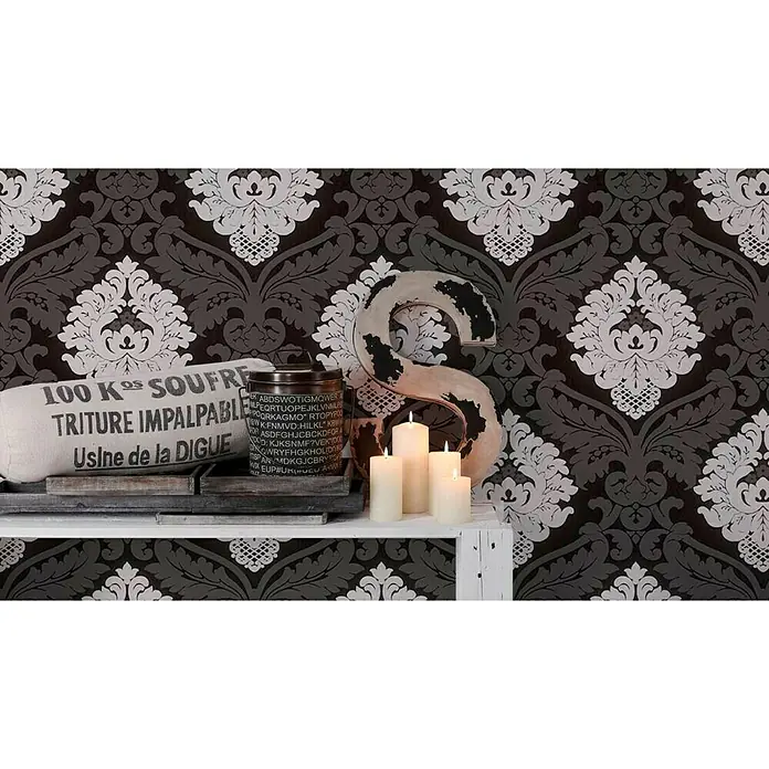 AS Creation Vliestapete Bling Bling - Schwarz, Ornament, 10,05 x 0,53 m