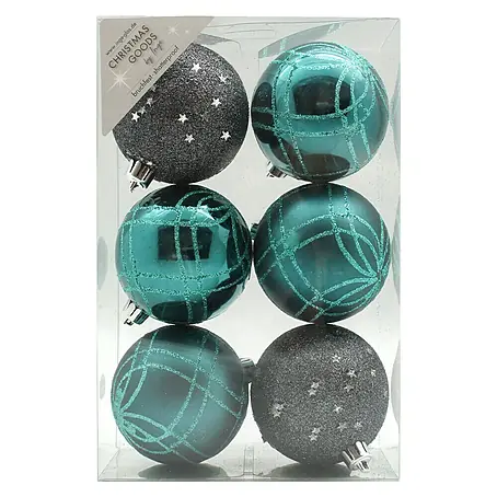 Christbaumkugel-Mix Grey Emerald