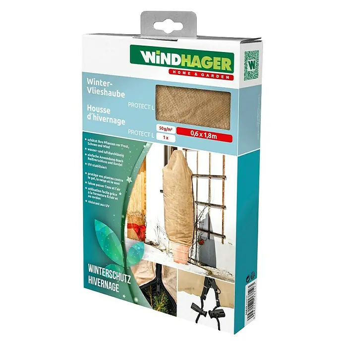 Windhager Haubenvlies Protect - B x H: 0,6 x 1,8 m, Beige, 50 g/m²