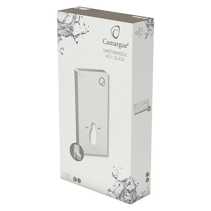 Camargue Sanitärmodul für Wand-WC - 2-Mengen-Spülung, 10,8 x 48,3 x 100 cm, Weiß - Vorderansicht
