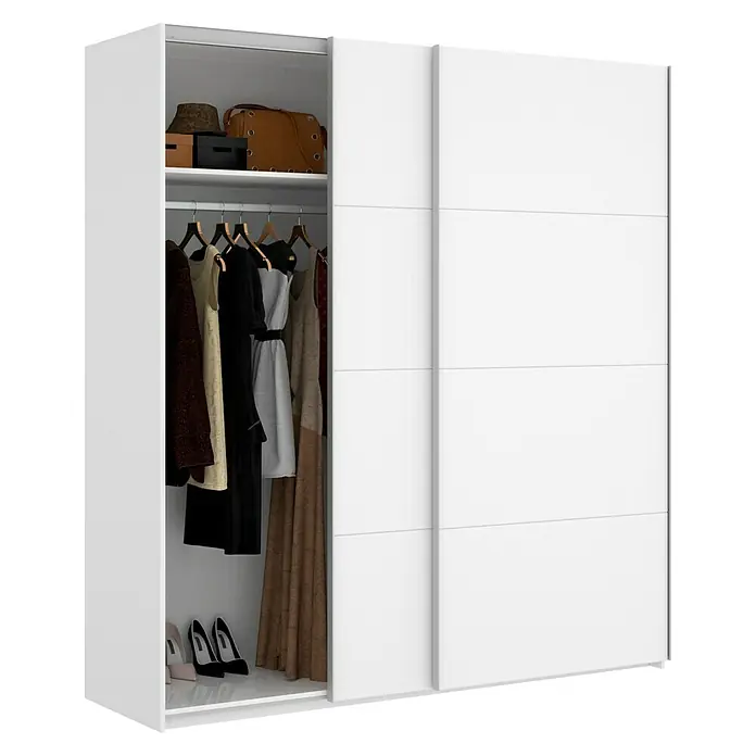 Armario para ropa con puertas correderas Slide - L x An x Al: 65 x 180 x 204 cm, Blanco