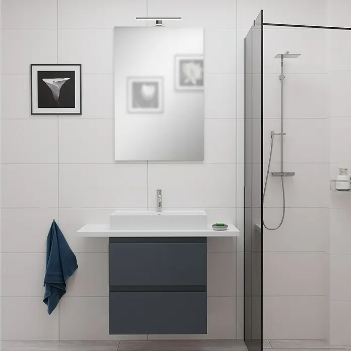 Camargue Espacio Badmöbel-Set i104 - 100 cm, Gama anthrazit matt - Stimmungsaufnahme