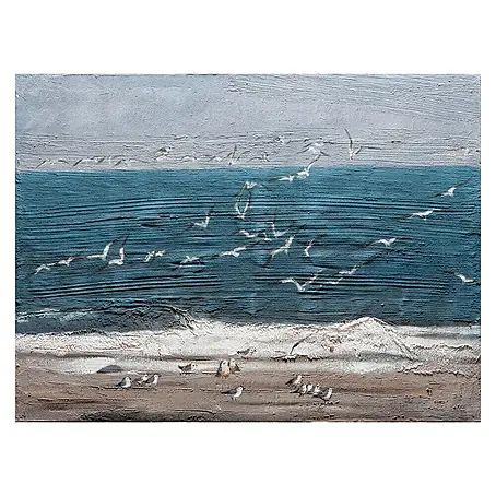 Cuadro pintado a mano Mar y gaviotas
