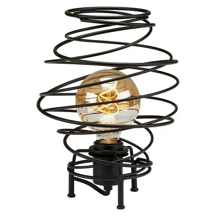 Briloner Tafellamp Swirl - 60 W, Zwart, E27