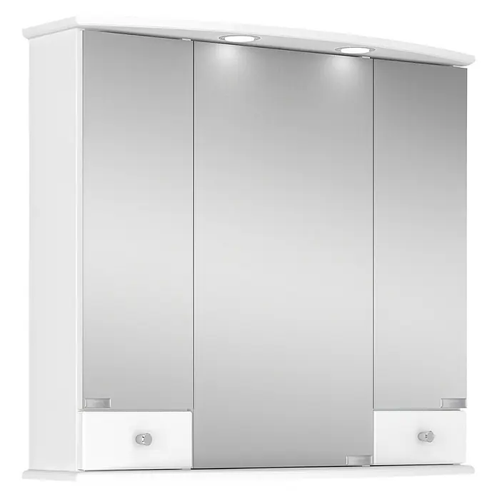 Riva LED-Spiegelschrank Dakota - B x H: 77,7 x 71,8 cm, Mit Beleuchtung, Spanplatte, Weiß - Vorderansicht