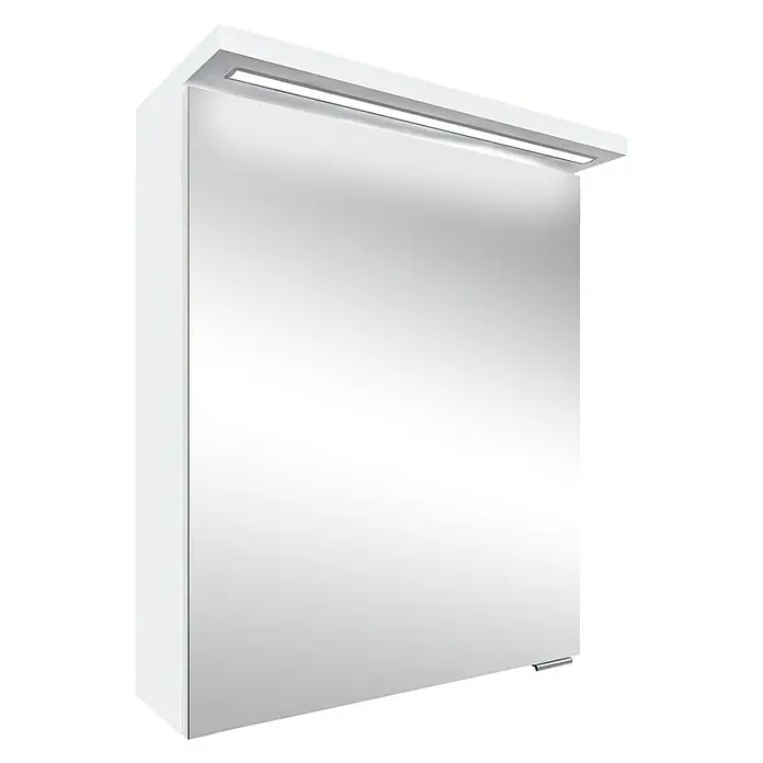 Riva LED-Spiegelschrank Linda - B x H: 50 x 67,2 cm, Mit Beleuchtung, Spanplatte, Weiß - Vorderansicht
