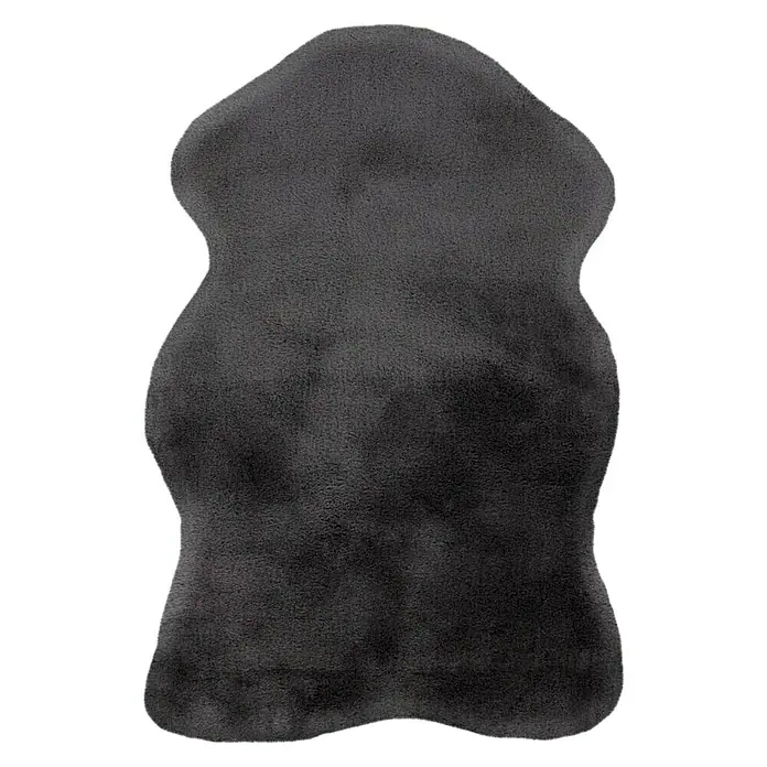 Kayoom Deko-Kunstfell Rabbit - Tieroptik, Graphit, 90 x 60 cm, 100 % Polyester - Ansicht von oben