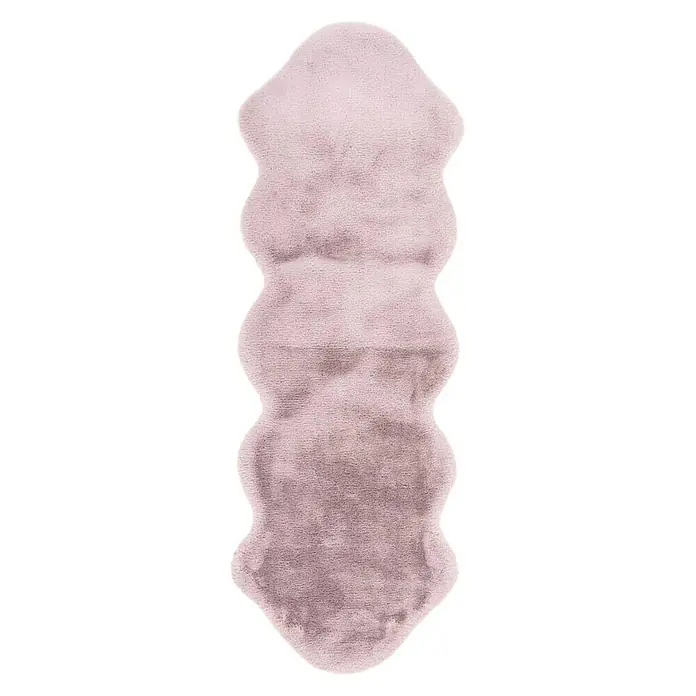 Kayoom Deko-Kunstfell Rabbit doppelt - Tieroptik, Rosa, 180 x 60 cm, 100 % Polyester - Ansicht von oben