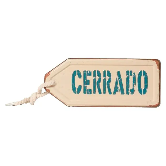 Placa metálica Reversible - Abierto, 27 x 11,5 cm