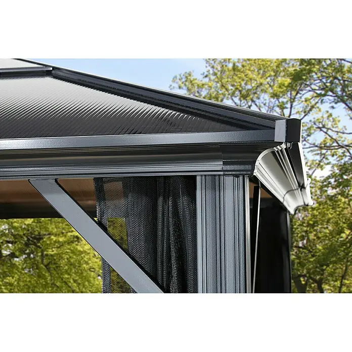 Sojag Pavillon Meridien 12 x 16 - L x B x H: 485 x 365 x 270 cm, Anthrazit, Walmdach - Detailaufnahme