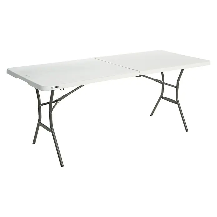Lifetime Gartentisch - L x B: 183 x 76 cm, Weiß, Klappbar - Linke Seitenansicht