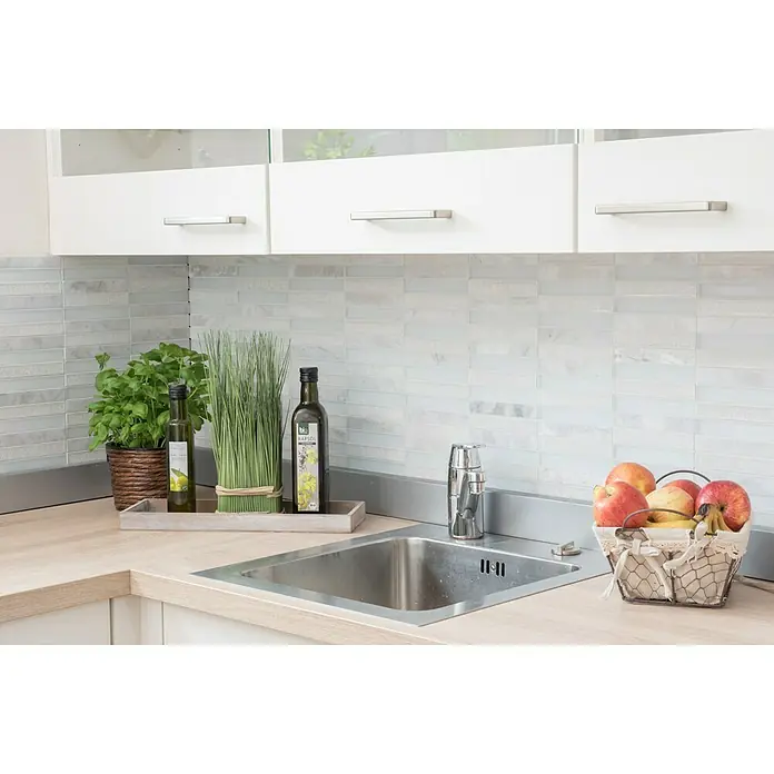 Mozaïektegel rechthoek glas Mix ICE 150 - 29,8 x 29,8 cm, Wit, Glanzend - Sfeeropname