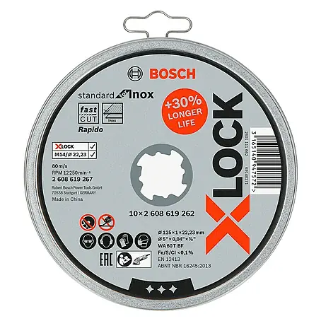 Bosch Professional X-Lock Disco de corte Standard for Inox