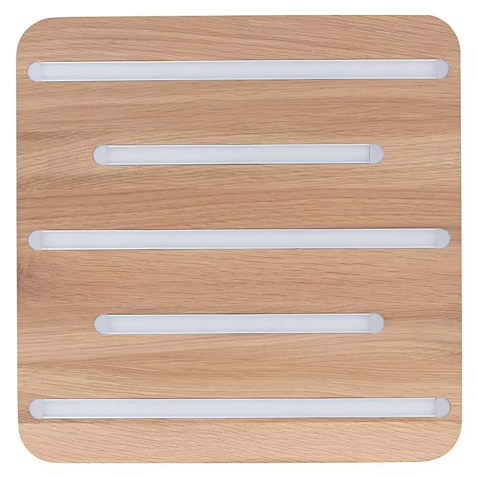Spotlight LED-Deckenleuchte Neele - 19,5 W, L x B x H: 34 x 34 x 3,5 cm, Eiche, Warmweiß - Vorderansicht