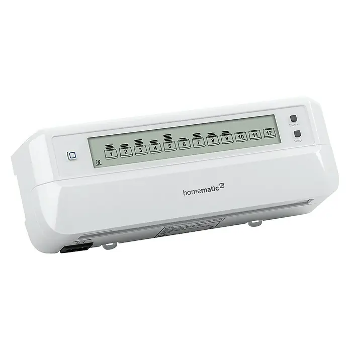 Homematic IP Fußbodenheizungsregler HmIP-FALMOT-C12 - 5,2 x 24,2 x 8,5 cm - Rechte Seitenansicht